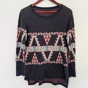 Peruvian Connection 100% Pima Cotton Tribal Sweater Size Medium